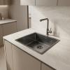 Pure.Sink Luxion Gunmetal sink, 36x40 cm, undermount, flush-mount, and top-mount, PLX3640-61